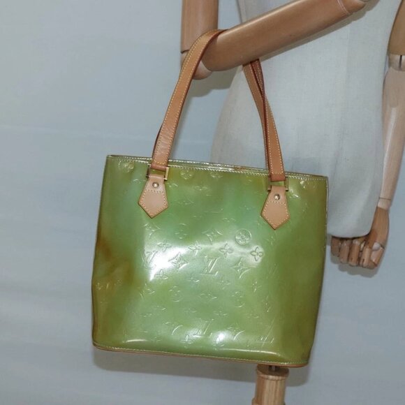 LOUIS VUITTON Monogram Vernis Houston Hand Bag Baby Blue M91005 LV Auth gh116 - Picture 15 of 16